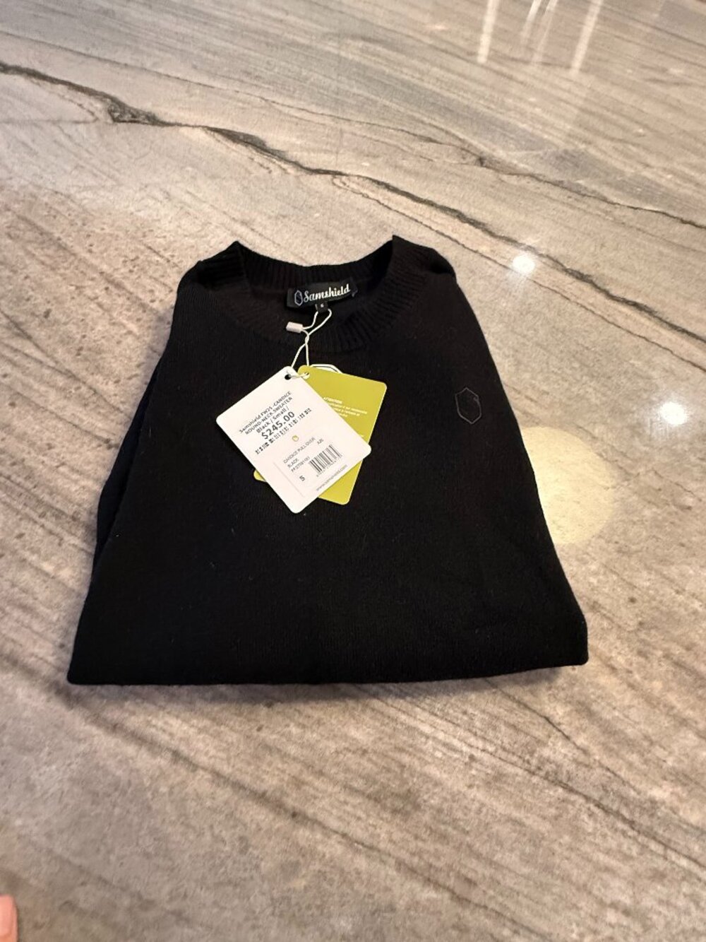 NWT Samshield Candice Round-Neck Sweater Black Size S Wool Cashmere FW25
